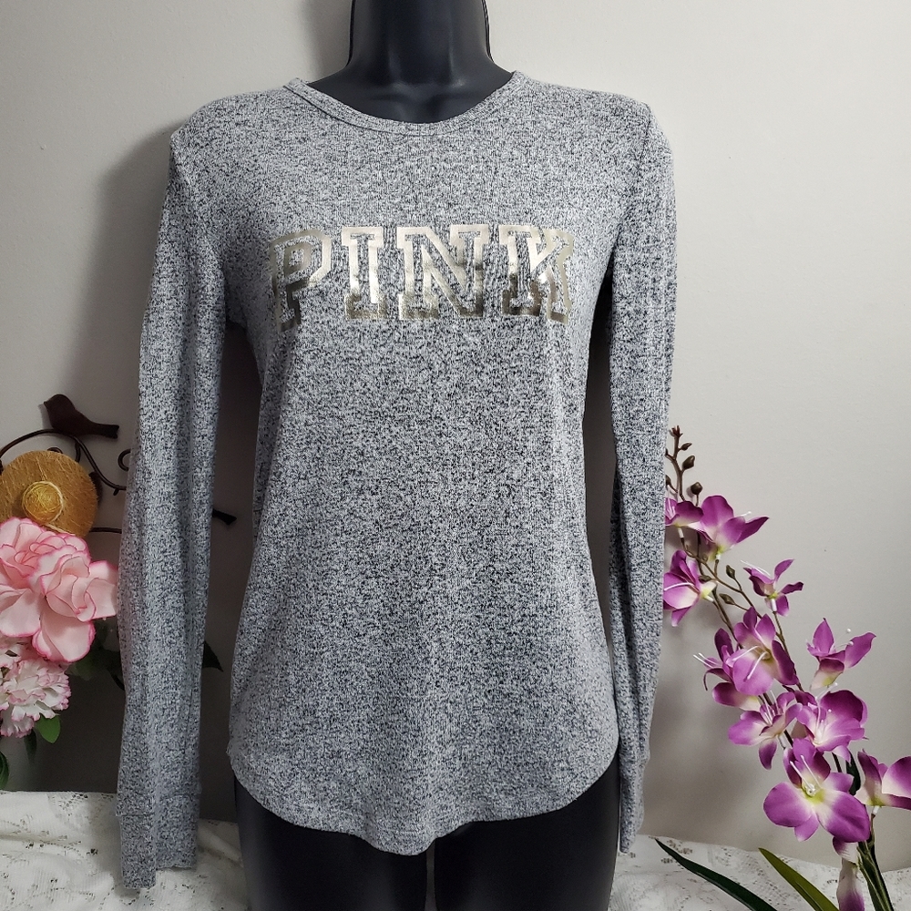 🌞 3/$30 Pink Victoria's Secret Gray Sleepwear - Picture 1 of 3